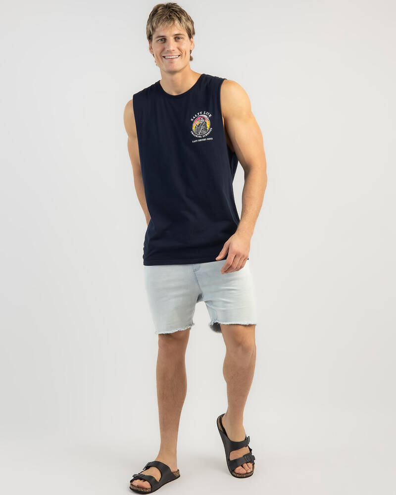 Salty Life Last Drinks Muscle Tank for Mens