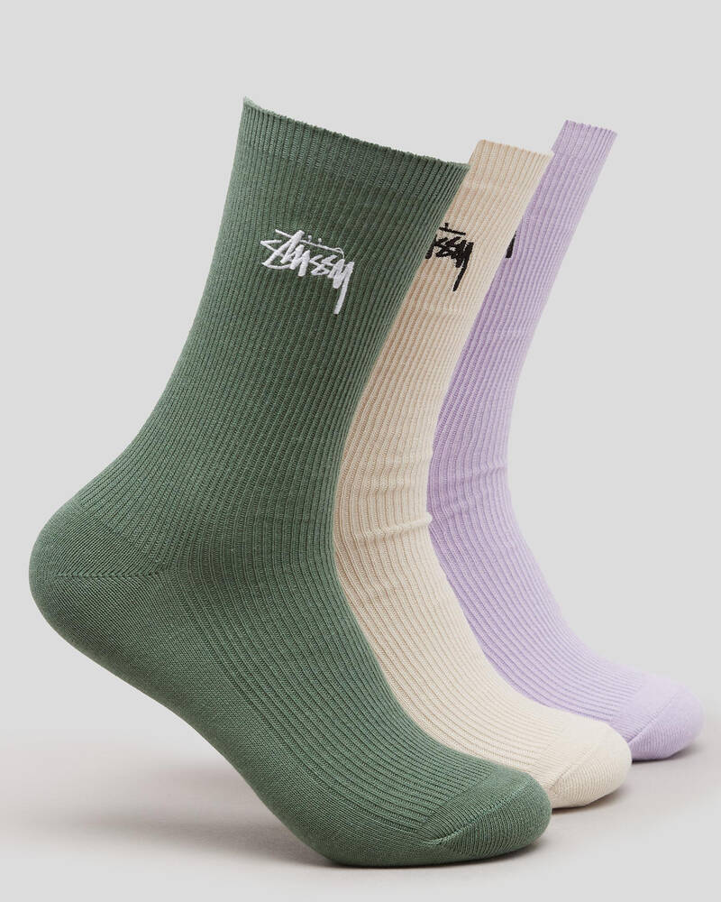 Stussy Rib Socks 3 Pack for Mens