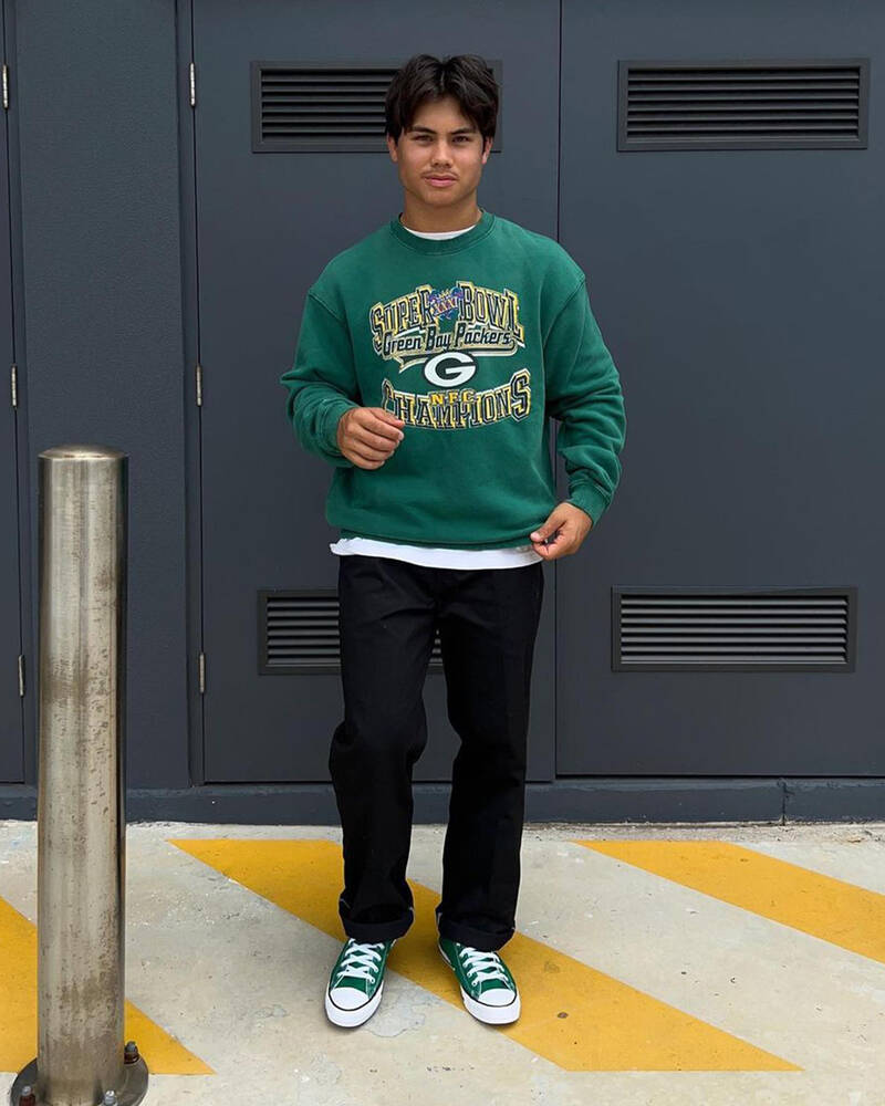 Mitchell & Ness Green Bay Champs NFL Crew Sweatshirt for Mens