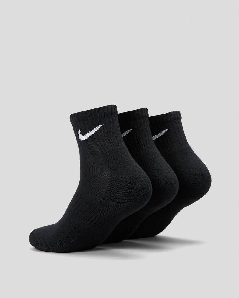 Nike Everyday Cushioned 3 Pack Socks In Black/white - Fast Shipping ...