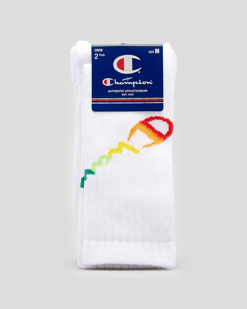 Champion Sport C Logo Pride Crew Socks 2 Pack for Mens