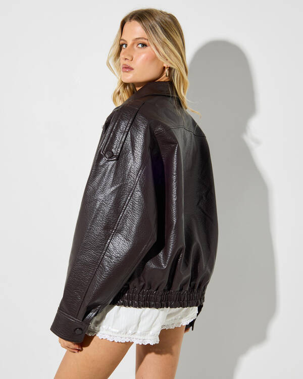 Du Soleil Leona Faux Leather Jacket for Womens