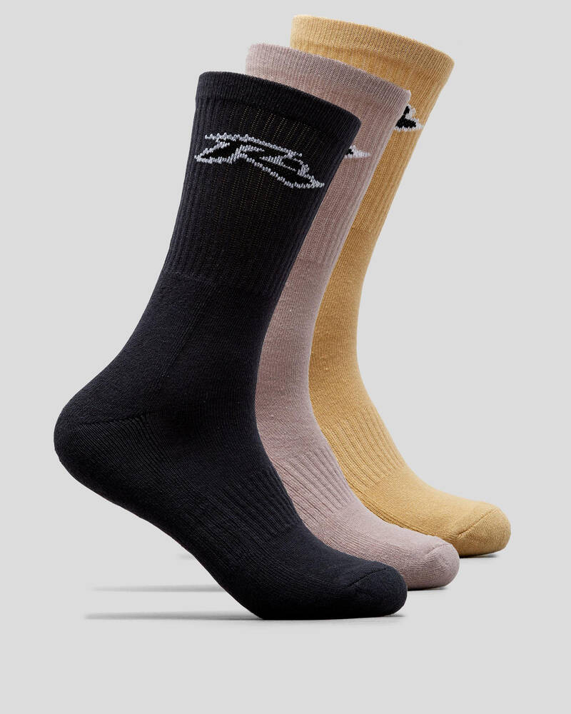 Rusty Wash Up Mid Calf Socks 3 Pack for Mens