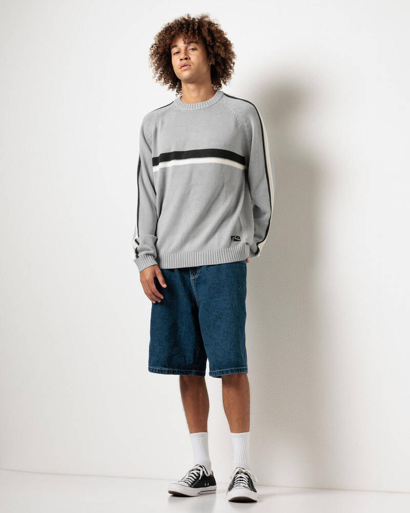 Rusty White Lines 2.0 Knitted Crew Jumper for Mens