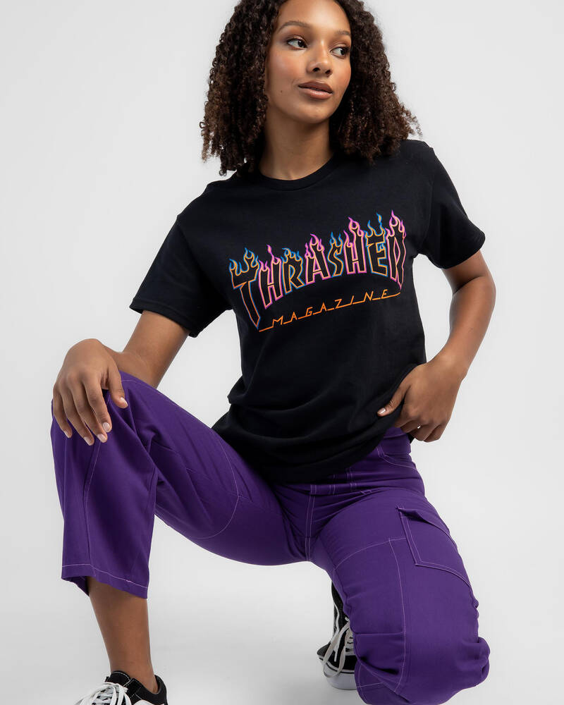 Thrasher Double Flame Neon T-Shirt for Womens