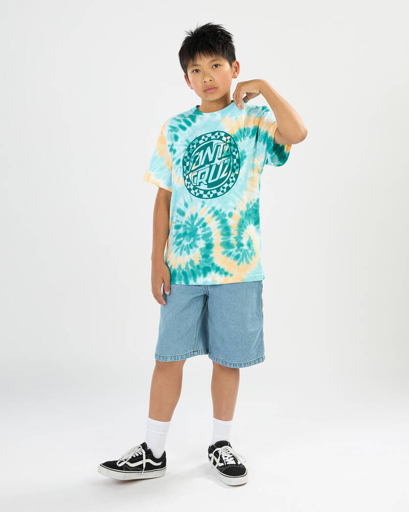 Santa Cruz Boys' Malba Crash Dot Mono Front T-Shirt for Mens