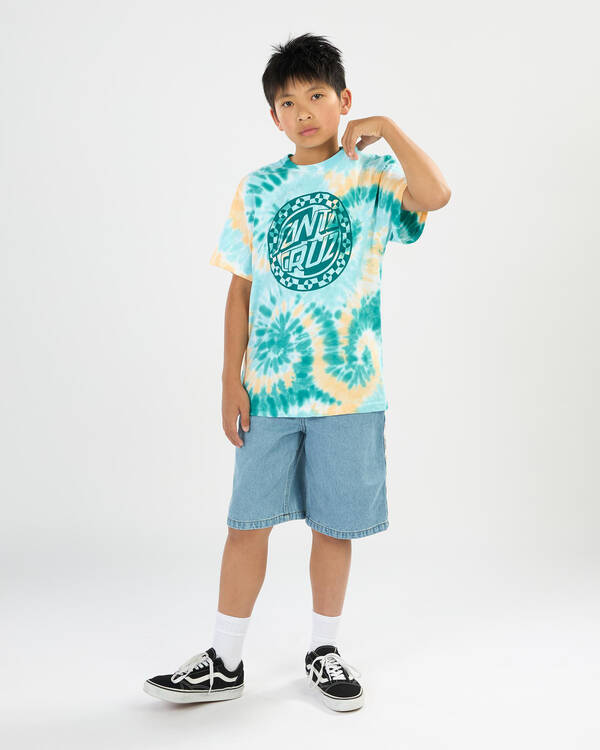 Santa Cruz Boys' Malba Crash Dot Mono Front T-Shirt for Mens