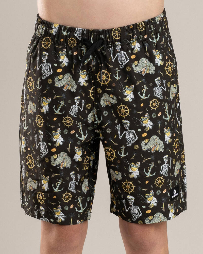 The Mad Hueys Boys' Croc Captain Volley Board Shorts for Mens