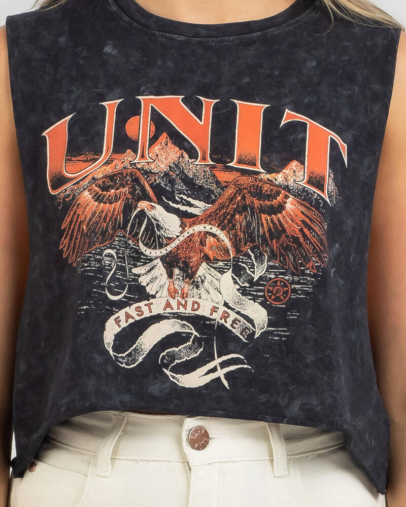 Unit Womens Fast and Free Cropped Muscle T-Shirt for Womens