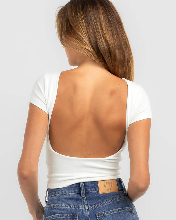 Basic Fine Rib Backless Tee