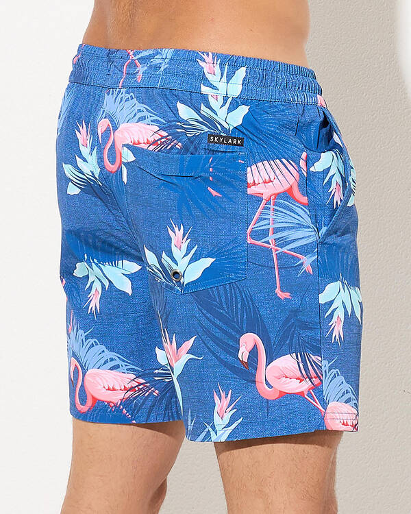 Skylark Tropical Isle Elastic Waist Shorts for Mens