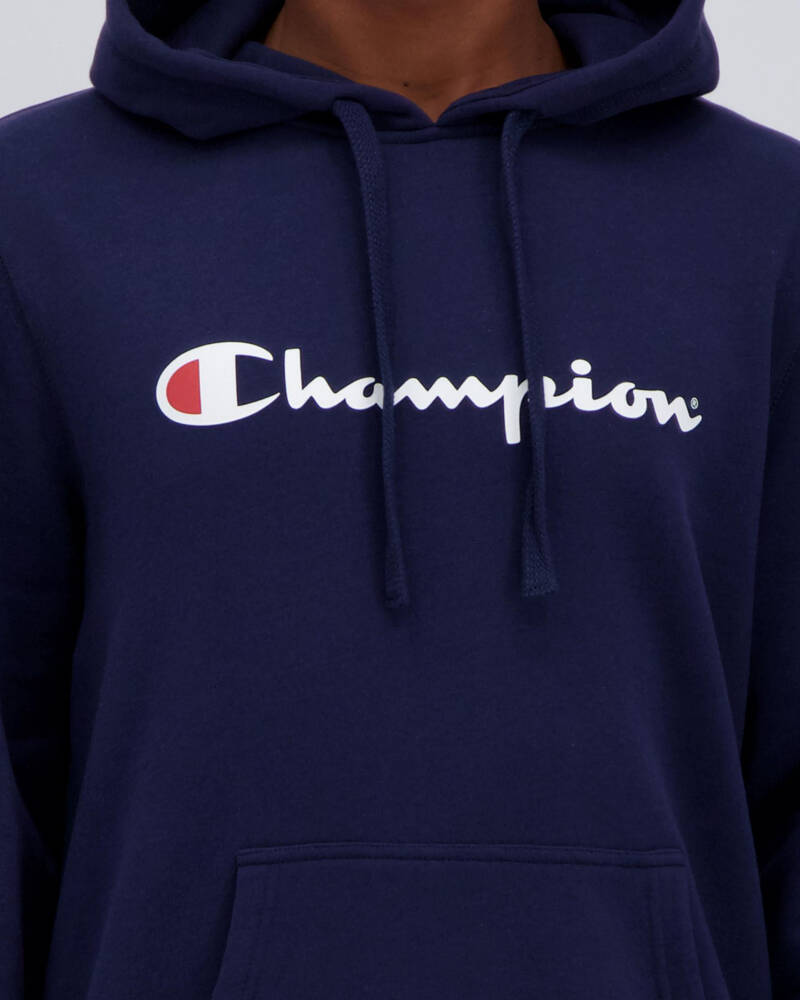Shop Champion Logo Hoodie In Navy - Fast Shipping & Easy Returns - City ...