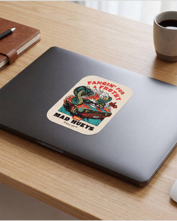 The Mad Hueys Frothy Fanging Sticker for Mens