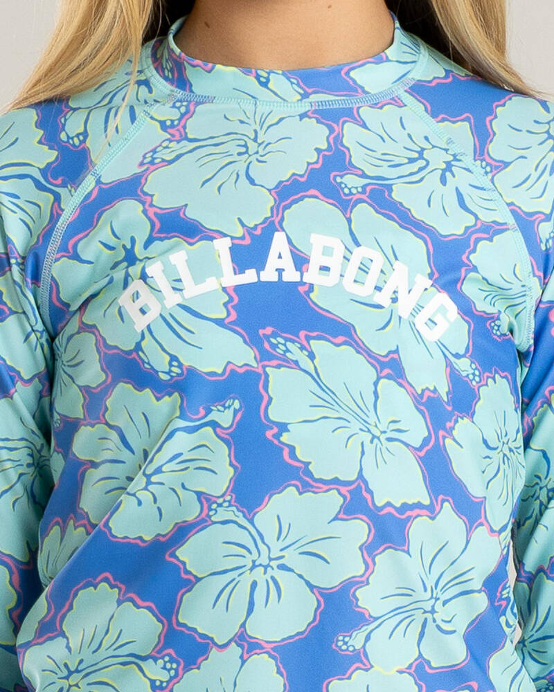 Billabong Girls' Happy Hibiscus Long Sleeve Rash Vest for Womens