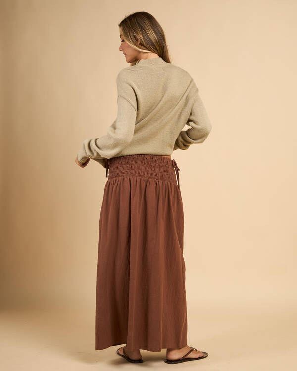 Rhythm Alana Tie Side Maxi Skirt for Womens