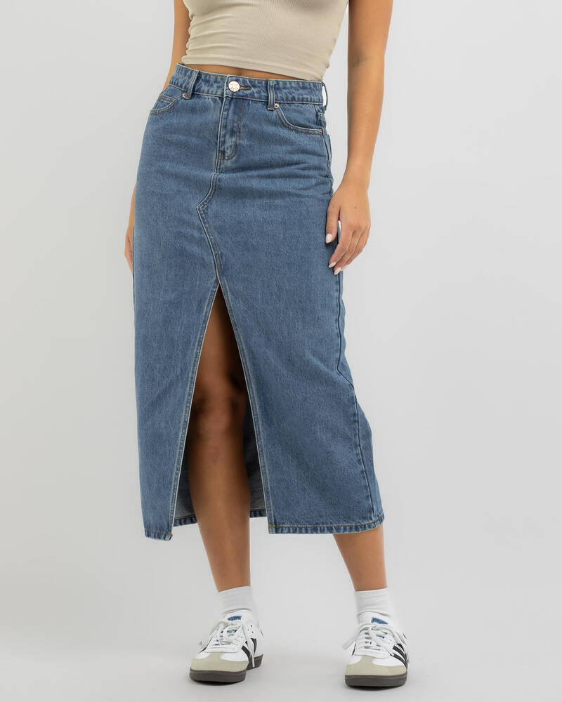 DESU Lorde Midi Denim Skirt for Womens