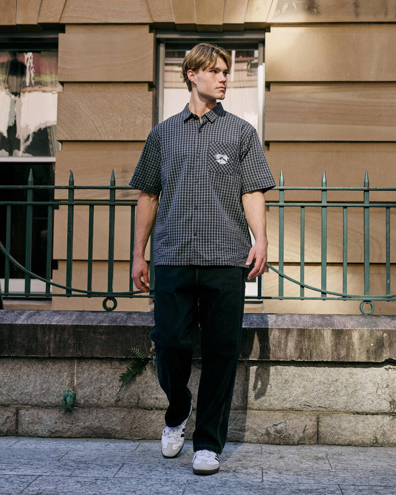 Rip Curl Liquid Trips Check Short Sleeve Shirt for Mens