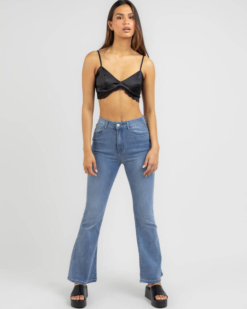 Mint Vanilla Favourite Girl Satin Crop Top for Womens