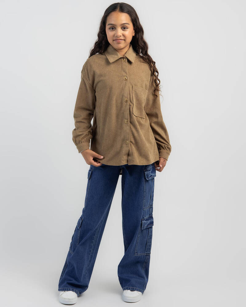 Mooloola Girls' Ontario Cord Long Sleeve Shirt for Womens