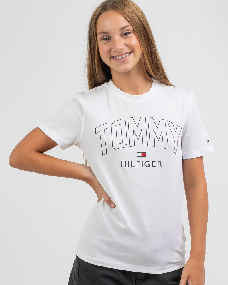 Tommy Hilfiger Girls' Latam Tommy Logo T-Shirt for Womens