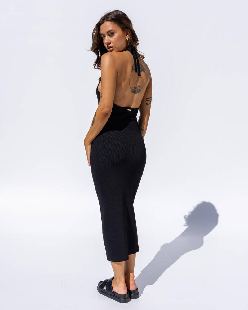 Mooloola Bianca Halter Knit Midi Dress for Womens