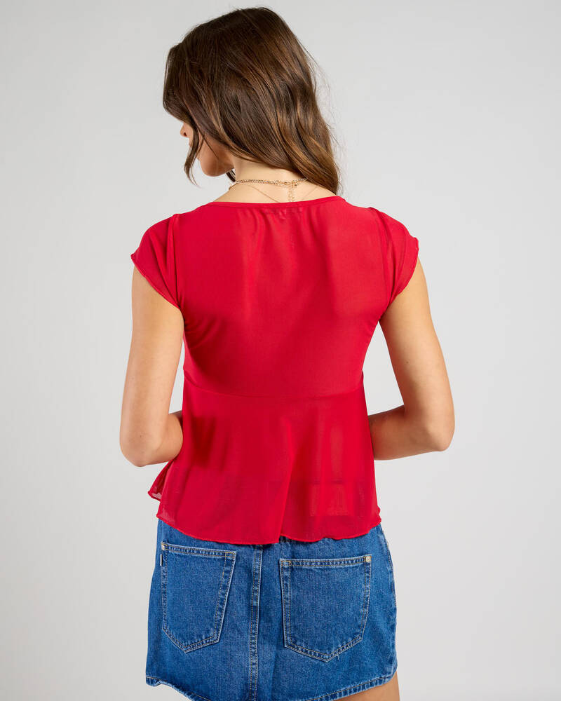 Ava And Ever Lori Tie Front Top for Womens