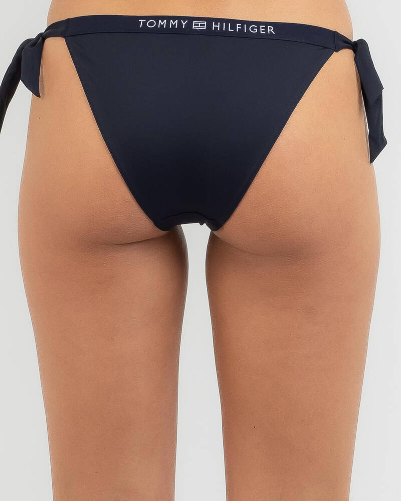 Tommy Hilfiger Core Solid Logo Side Tie Cheeky Bikini Bottom for Womens