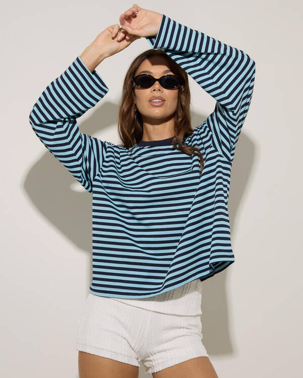 Mooloola Janet Stripe Long Sleeve Top for Womens