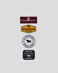 Ringers Western RW Logo Stickers 3 Pack for Unisex image number null