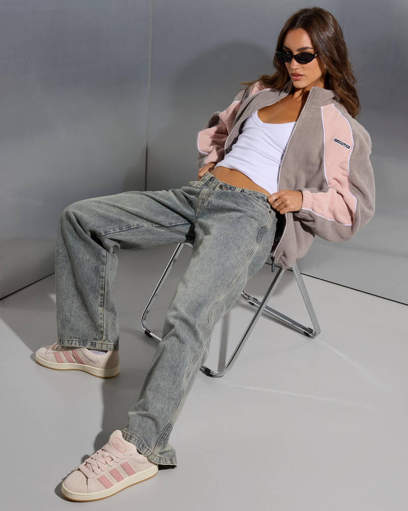 Rusty Two Tides Zip Through Sherpa Fleece Jacket for Womens