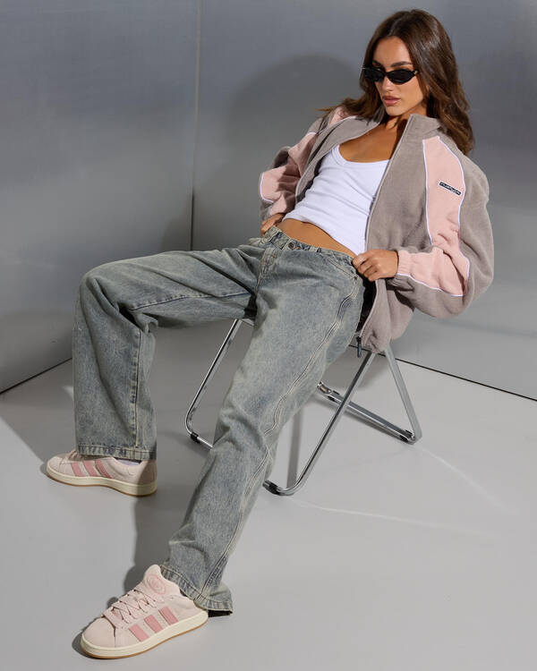 Rusty Two Tides Zip Through Sherpa Fleece Jacket for Womens