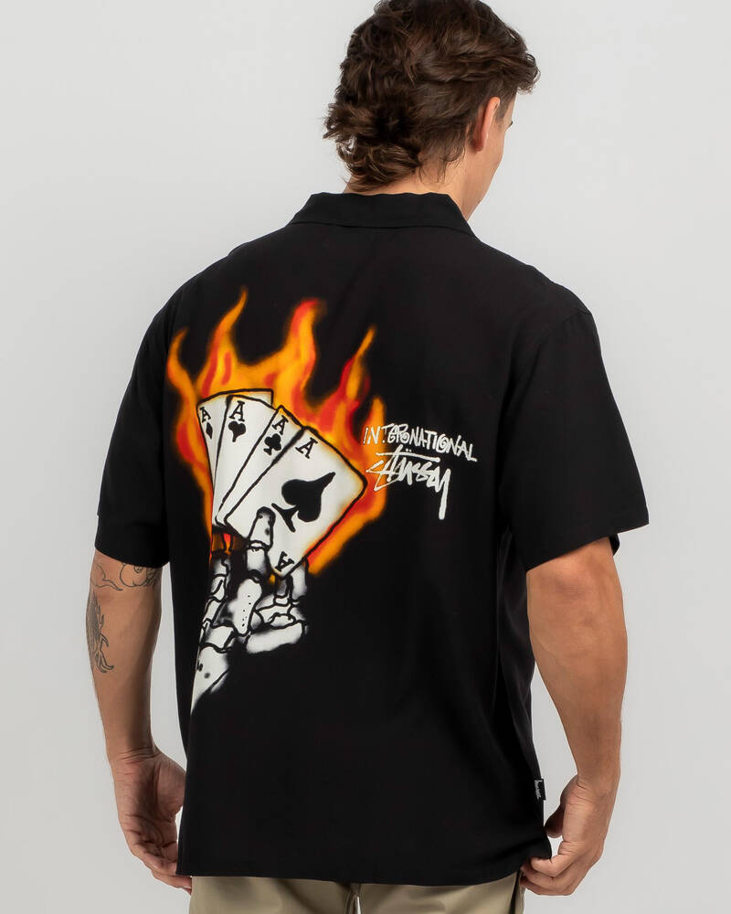 Stussy Flame Short Sleeve Shirt for Mens