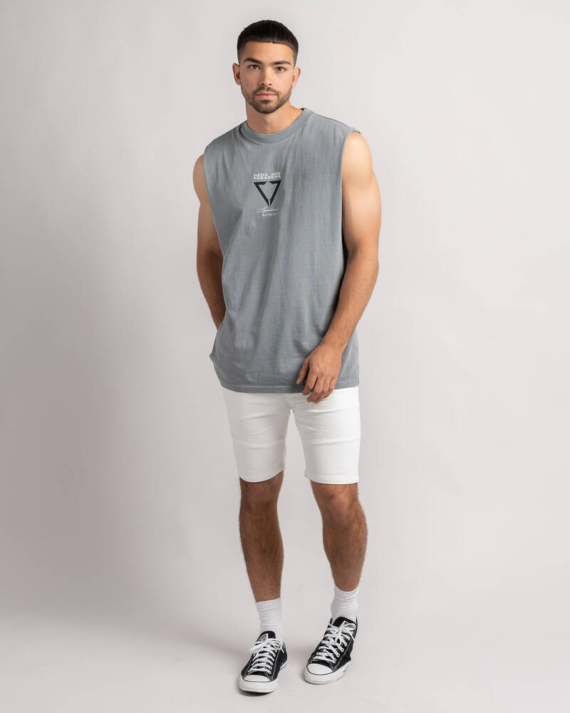 Nena & Pasadena Warping Relaxed Muscle Tank for Mens