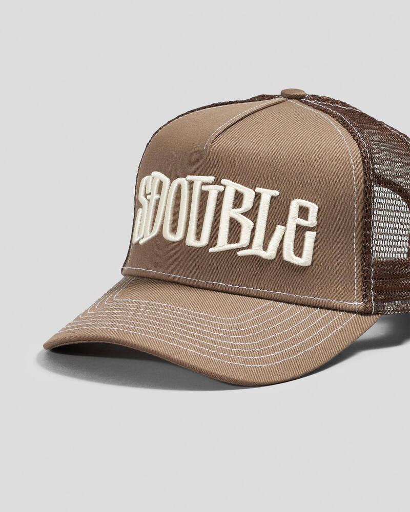 S-Double Mid-Block Curved Peak Trucker Cap for Mens