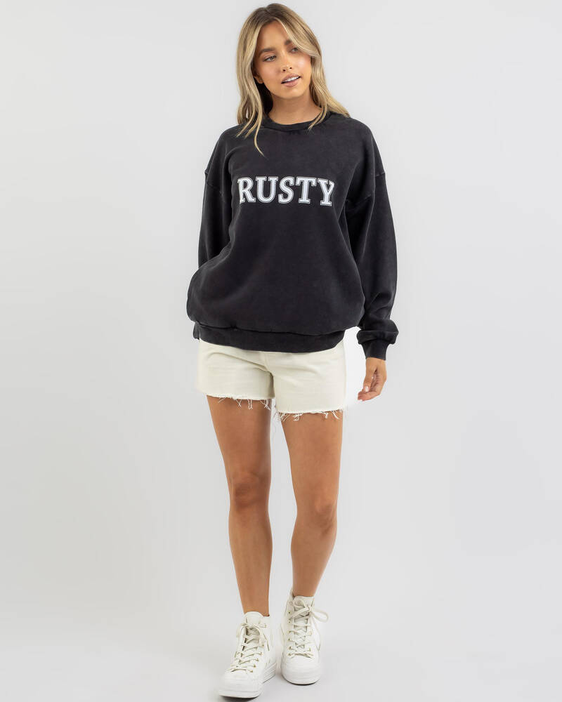 Rusty Logo Oversized Crewneck Sweatshirt for Womens