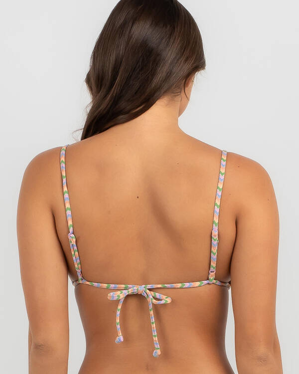 Roxy Wavy Stripe Mini Tiki Sliding Triangle Bikini Top for Womens