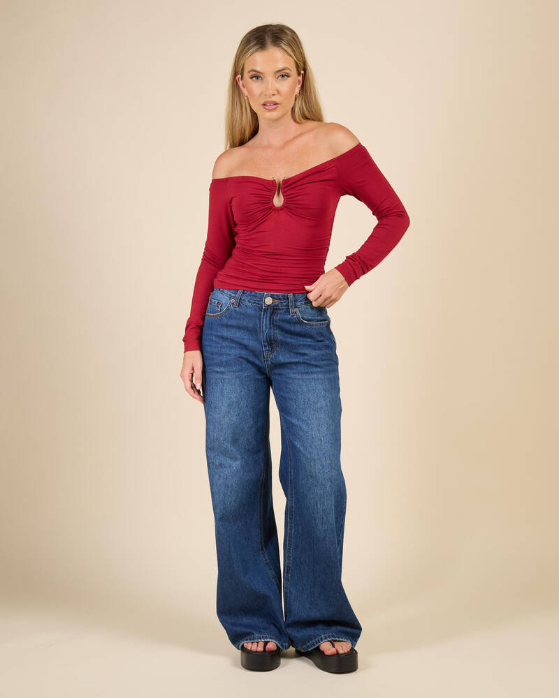 Ava And Ever Sade Off Shoulder Long Sleeve Top for Womens