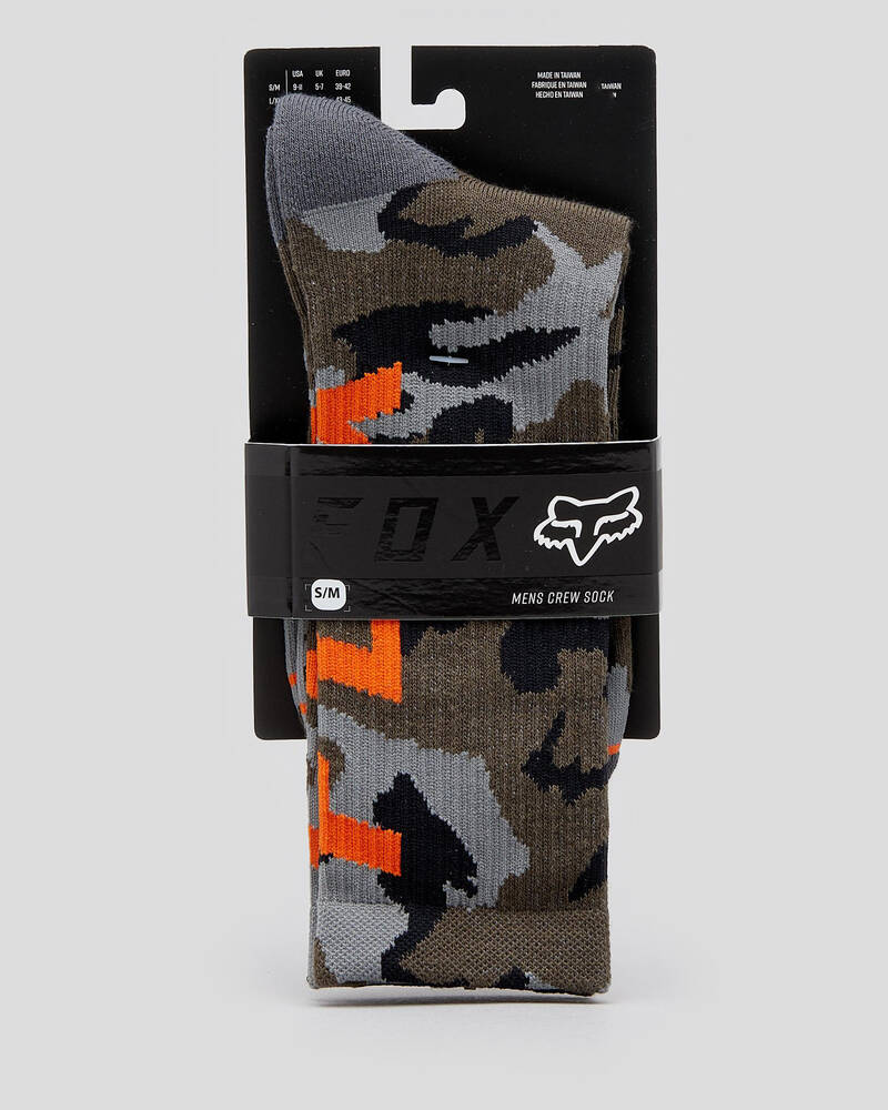 Fox Camo Cushioned Crew Socks for Mens