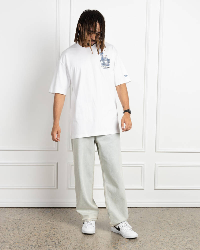 New Era LA Dodgers Denim & Plaid Oversized T-Shirt for Mens