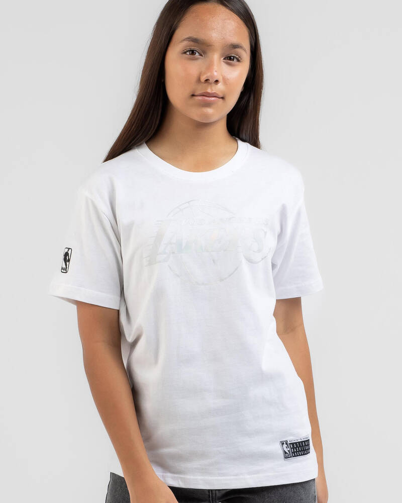 Mitchell & Ness Girls' Glendale Foil Wordmark T-Shirt for Womens