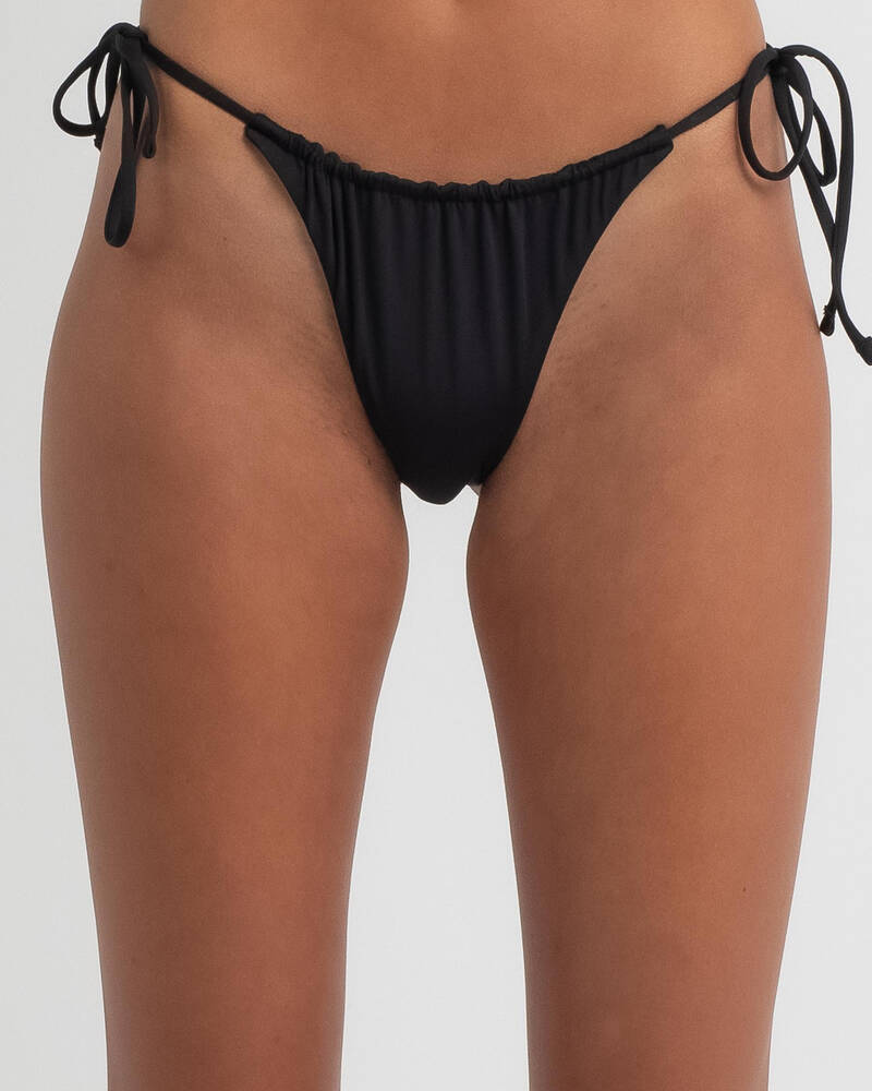 Hurley Solid Slider Tie Cheeky Bikini Bottom for Womens