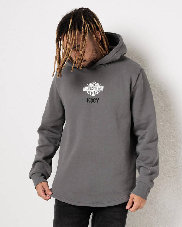 Kiss Chacey Hog Duel Curved Hoodie x Harley Davidson for Mens