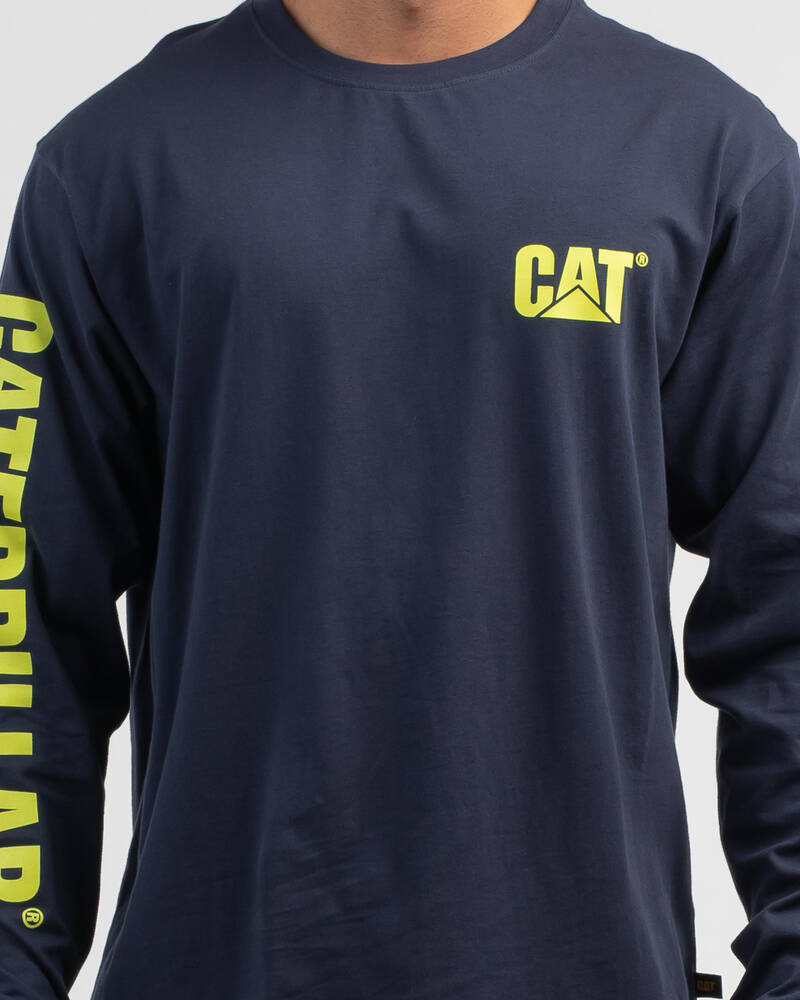 Cat Trademark Banner Long Sleeve T-Shirt for Mens