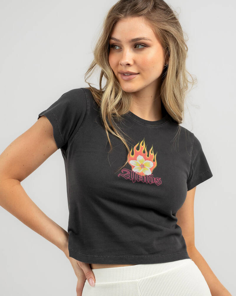 Afends Burning Recycled Baby Tee for Womens
