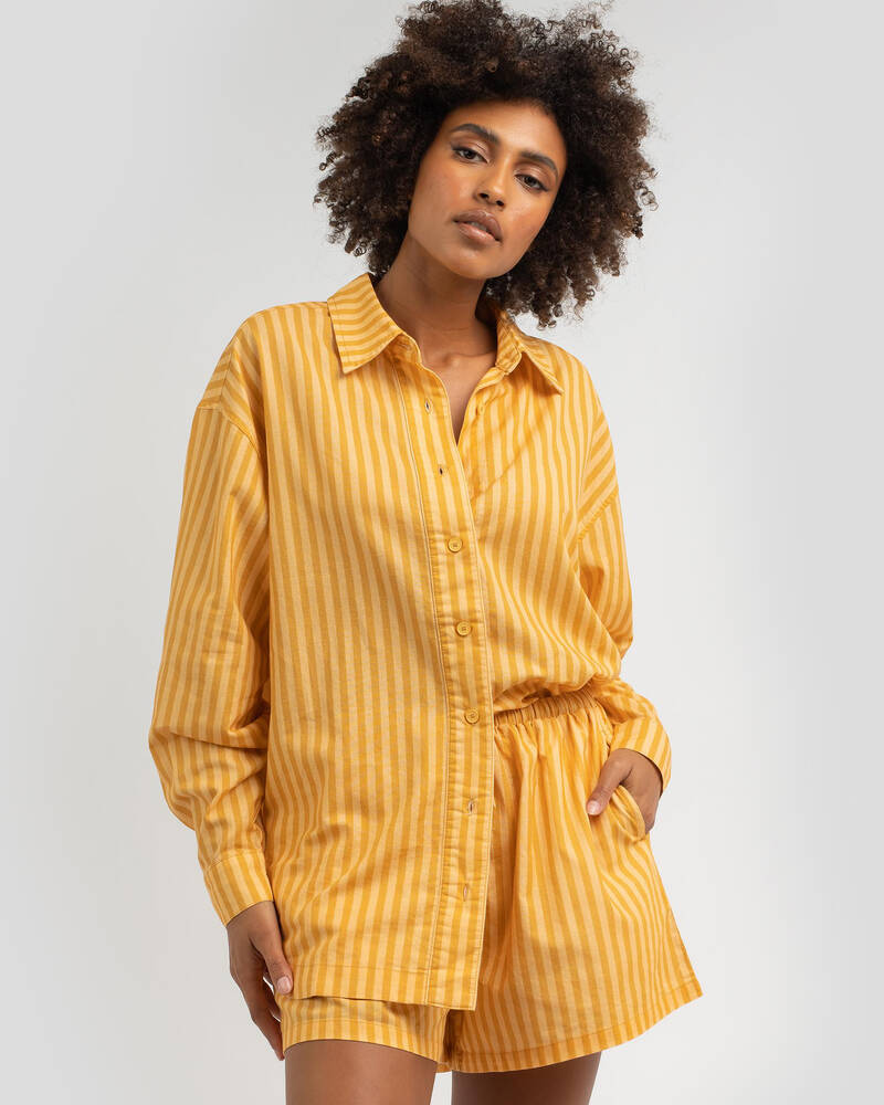 Rhythm Oasis Stripe Oversized Shirt for Womens