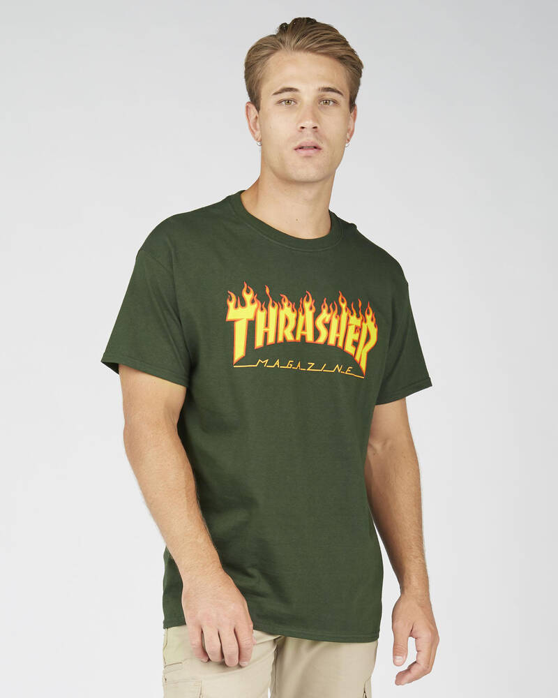 Thrasher Flame Logo T-Shirt for Mens