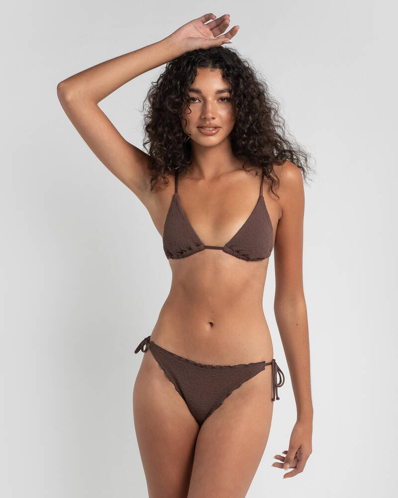 Rusty Sandalwood Triangle Bikini Top for Womens