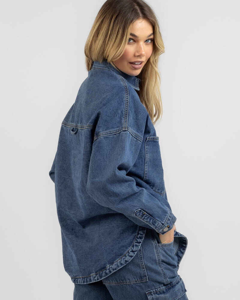 Paper Heart Phoenix Denim Shacket for Womens