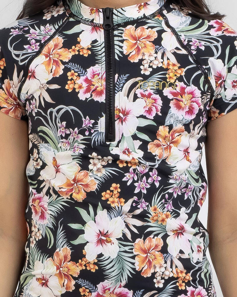 Topanga Girls' Aloha Short Sleeve Rash Vest for Womens