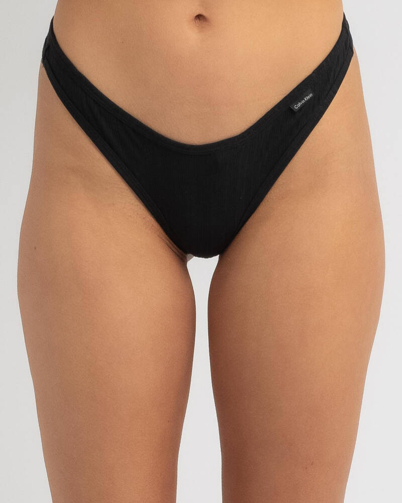 Calvin Klein Ribbed Thong for Womens